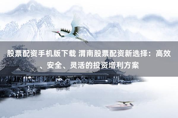 股票配资手机版下载 渭南股票配资新选择：高效、安全、灵活的投资增利方案